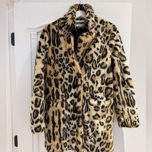 Apparis Leopard Print Faux Fur Jacket